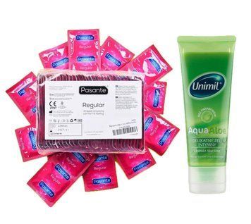 Pasante Regular 72 шт и Лубрикант Unimil Aqua Aloe &ndash; 80 мл SOS962 фото