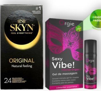SKYN ORIGINAL 24 шт + SEXY VIBE вібрація + посилення оргазму, 15 мл ORGIE SOS6880 фото