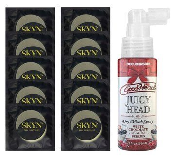 Комплект SKYN Pina Colada 10 шт + Doc Johnson GoodHead Tingle Spray White Chocolate & Berries (59 мл) SOS13708 фото
