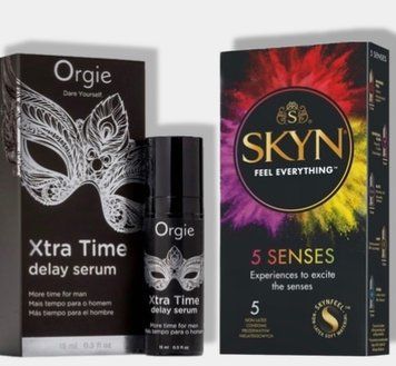 SKYN 5 Senses 5 шт + Пролонгатор Orgie Xtra Time Delay Serum, 15 мл SOS5806 фото