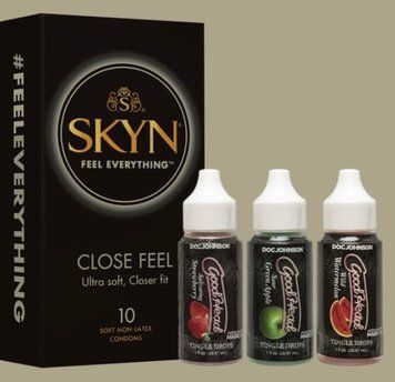 Набір SKYN Close Feel пачка 10 штук + Набір крапель для мінету Doc Johnson GoodHead - Tingle Drops SOS5031 фото