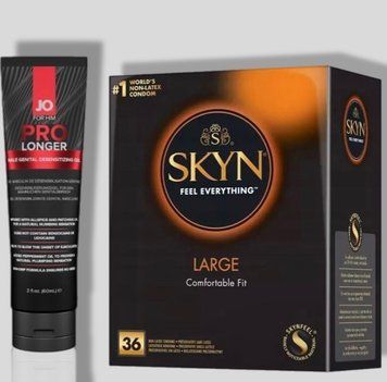 SKYN Large 36 шт + Пролонгатор System JO Prolonger Gel (60 мл) SOS5320 фото