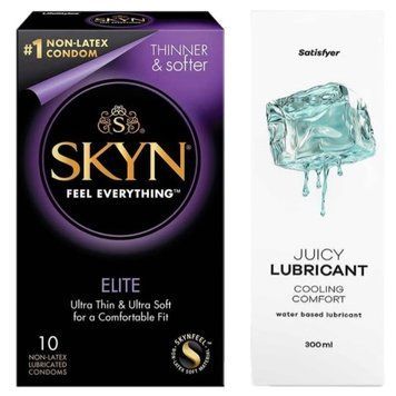 Набір Лубрикант Satisfyer Cooling Comfort 300 мл + SKYN Elite 10 шт. SOS12783 фото