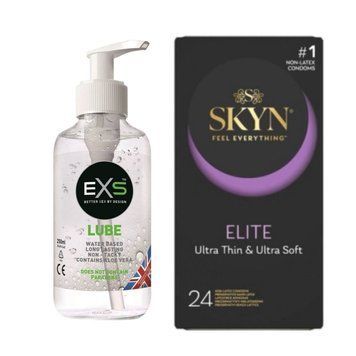 Набір Skyn Elite 24 шт + Лубрикант EXS Aloe 250 мл (прозорий) SOS4339 фото
