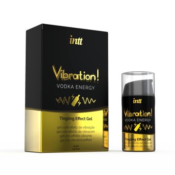 Жидкий вибратор Intt Vibration Vodka (15 мл), густой гель, вкусный, действует до 30 минут SO2919 фото