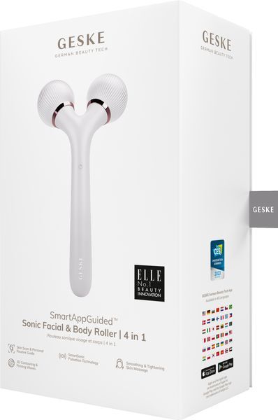 Електронний ультразвуковий ролик для обличчя та тіла GESKE Sonic Facial&Body Roller 4в1 starlight HB0032 фото
