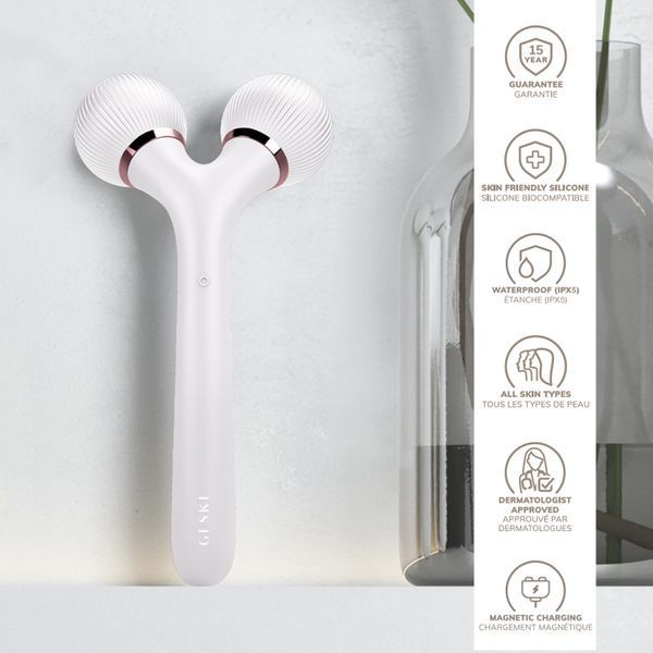 Електронний ультразвуковий ролик для обличчя та тіла GESKE Sonic Facial&Body Roller 4в1 starlight HB0032 фото