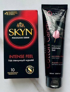 Набор Skyn ​​Intense Feel 10 шт. - Лубрикант ORGIE LUBE TUBE сахарная вата, 100 мл SOS2926 фото