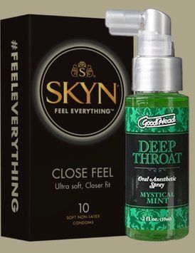 Набір SKYN Close Feel пачка 10 штук + Спрей для мінету Doc Johnson GoodHead DeepThroat Spray - Mystical Mint 59 мл SOS5026 фото