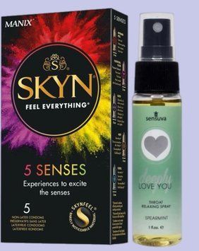 Комплект SKYN 5 Senses + Спрей Sensuva Deeply Love You Spearmint (29 мл) SOS5460 фото