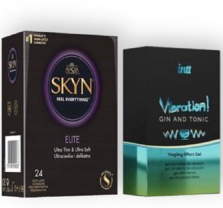 SKYN Elite, 24 шт + Intt Vibration Gin Tonic (15 мл) SOS7009 фото