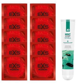 Комплект EXS Warming 10 шт + JO Mint Chip Chill 10 мл SOS14330 фото