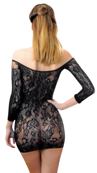 Еротична сукня-сітка Anne De Ales Fetish Dinner S/M, Black SO1937 фото