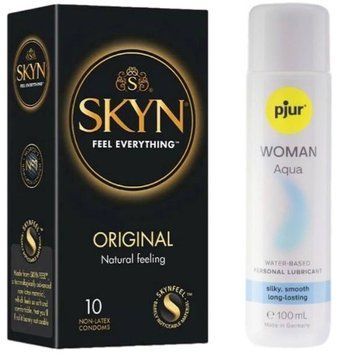 Комплект SKYN Original 10 шт + Pjur Woman Aqua 100 мл SOS13212 фото