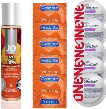 набор 10 шт Pasante + ONE + System JO H2O Peachy Lips (30 мл) SOS4633 фото