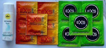 Набор EXS Delay 5шт + EXS Extreme 5шт + Лубрикант pjur Woman Nude 30 мл SOS3554 фото