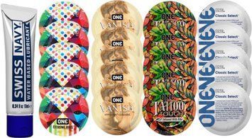 Набор из Swiss Navy Water-Based 10 мл + ONERibs + ONE Vanish + ONETattoo + ONE Classic SOS8499 фото