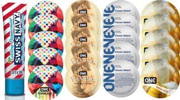Набор из SwissNavy CoolingPeppermint 10мл + ONERibs + ONE Vanish + ONE Classic + ONEBanana SOS8628 фото