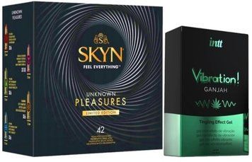 Набір з SKYN Pleasures (42 шт) + Рідкий вібратор Intt Vibration Ganjah (15 мл)  SOS10010 фото