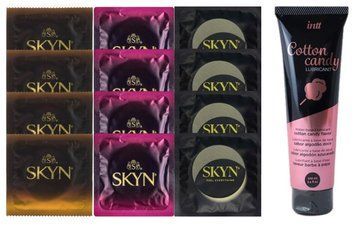 Комплект: Лубрикант Intt Cotton Candy (100 мл) + 12 шт SKYN SOS10406 фото