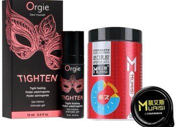 Гель для сужения Orgie &ndash; Tighten (15 мл)+   0,02 мм Muaisi Red (12 шт) SOS6710 фото