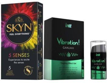 Набор из SKYN 5 Senses + Жидкий вибратор Intt Vibration Ganjah (15 мл) SOS9600 фото