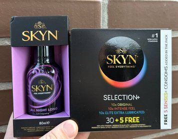 Набір : SKYN Selection 30 + 5 of 5 Senses 35 шт та Лубрикант Skyn All Night Long &ndash; 80 мл SOS589 фото