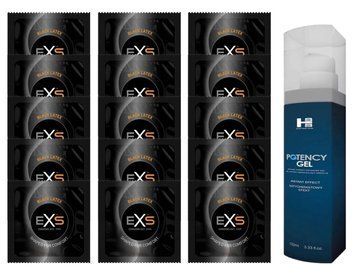 Комплект EXS Black Latex 15 шт + SHS Potency Gel (100 мл)  SOS14621 фото
