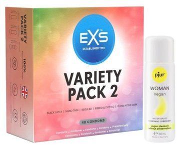 Набор EXS Variety pack 2 (48 шт) + pjur Woman Vegan 30 мл SOS13412 фото