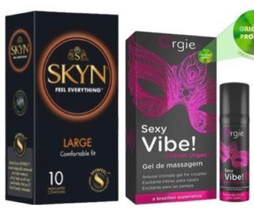 SKYN Large 10 шт + SEXY VIBE вібрація + посилення оргазму, 15 мл ORGIE SOS7059 фото