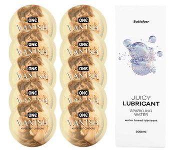 Комплект ONE 𝐕𝐀𝐍𝐈𝐒𝐇 10 шт. + Лубрикант Satisfyer Juicy Lubricant Sparkling Water (300 мл) SOS12158 фото
