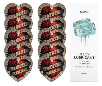 Комплект Pasante Heart 10шт. + Лубрикант Satisfyer Juicy Lubricant Cooling Comfort 300 мл SOS11559 фото