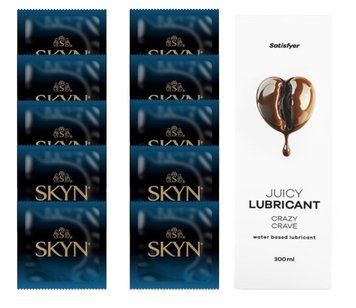 Комплект SKYN Extra Lube 10 шт. + Лубрикант Satisfyer Juicy Lubricant Crazy Crave 300 мл SOS12560 фото