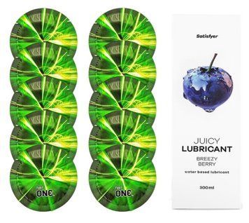 Комплект One Glowing 10 шт. + Лубрикант Satisfyer Juicy Lubricant Breezy Berry (300 мл) SOS12208 фото