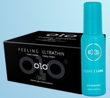Набор OLO - ультратонкий -001 (10 штук) + EXS Clear Lube Water Based 100 мл SOS4496 фото