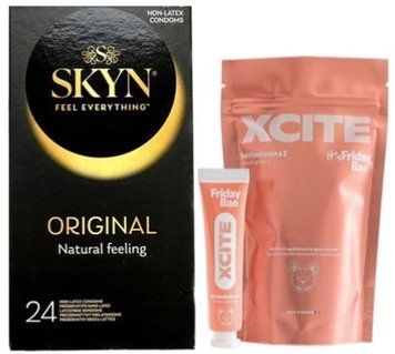 Набір з SKYN ORIGINAL 24 шт + Рідкий вібратор Friday Bae XCITE (15 мл)  SOS9960 фото