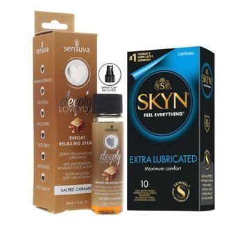 SKYN Extra Lube &mdash; 10 шт та Спрей Sensuva Deeply Love You Salted Caramel SOS896 фото