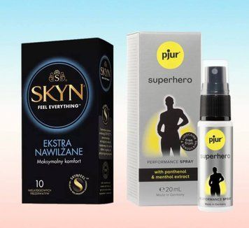 Skyn Extra Lube 10 шт и спрей pjur Superhero 20 ml SOS6333 фото
