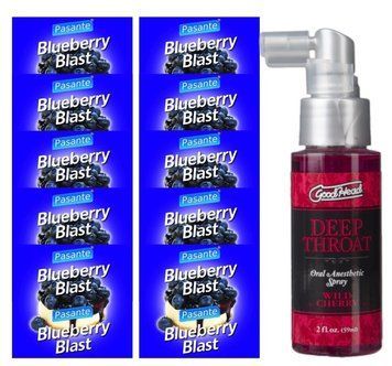 Pasante Blueberry Blast 10 шт + Doc Johnson GoodHead - Wild Cherry 59 мл SOS13954 фото