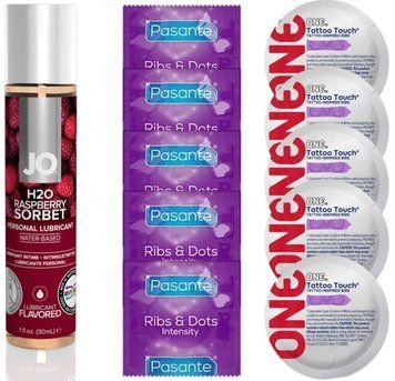 Набор 10 шт Pasante + ONE + System JO Raspberry Sorbet (30 мл) SOS4593 фото