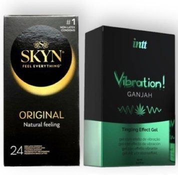 SKYN ORIGINAL 24 шт + Intt Vibration Ganjah (15 мл) SOS6875 фото