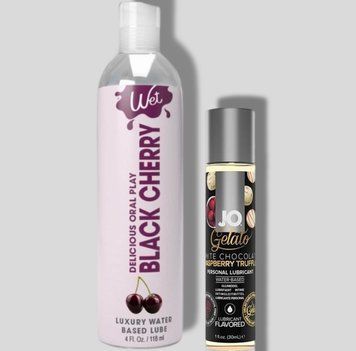 Wet Oral Play Black Cherry (118 мл) + JO GELATO White Chocolate Raspberry (30 мл) LB896 фото