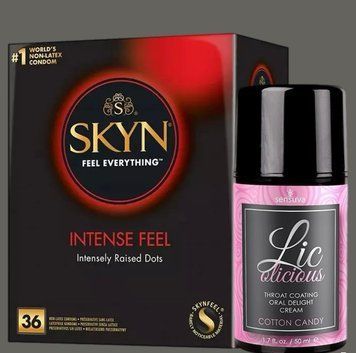 Комплект Skyn ​​Intense feel 36 штук + Гель Sensuva - Lic-o-licious Cotton Candy (50 мл) SOS5365 фото