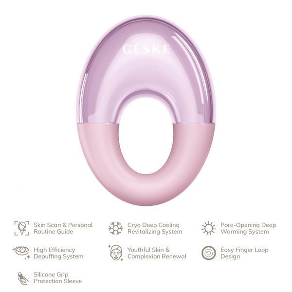 Массажер для глаз GESKE Cool & Warm Eye Massager 7в1 pink HB0313 фото