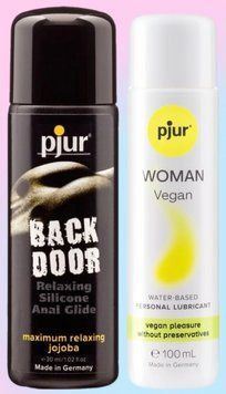 Набор лубрикантов pjur backdoor anal Relaxing jojoba silicone 30 мл+ pjur Woman Vegan 100 мл LB811 фото