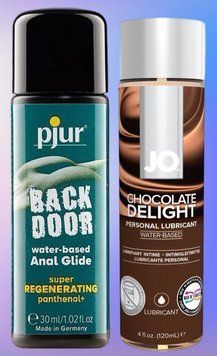Набор лубрикантов pjur backdoor Regenerating 30 мл + System JO H2O Chocolate Delight (120 мл) LB540 фото