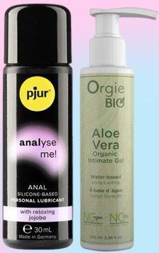 Набор лубрикантов pjur analyse me! Relaxing jojoba silicone 30мл + ALOE VERA, 100мл. ORGIE BIO LB661 фото