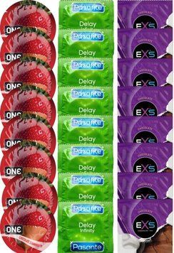 Набор 24 шт ONE Chocolate Strawberry + Delay Infinity + EXS Chocolate SOS7513 фото