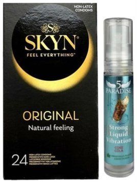 Набір з SKYN ORIGINAL 24 шт + Рідкий вібратор 5th Paradise Liquid Vibrator &mdash; Кола (10 мл) SOS9966 фото