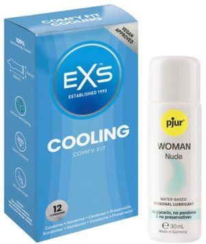 Комплект EXS Cooling 12 шт + Pjur Woman Nude 30 мл SOS13618 фото